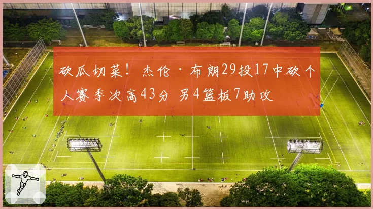 砍瓜切菜!杰伦·布朗29投17中砍个人赛季次高43分 另4篮板7助攻